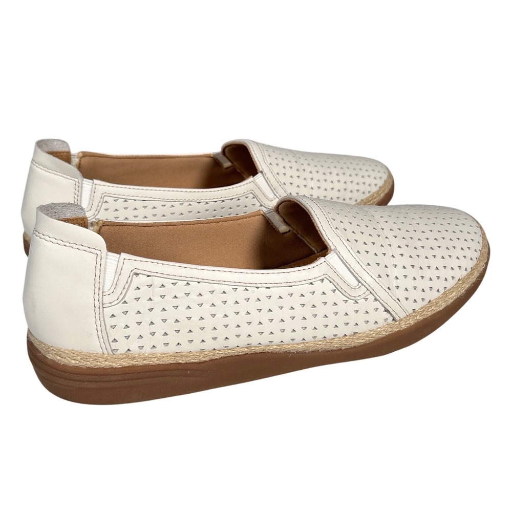 Clarks Elana Ruby Loafers Off White Perforated Slip On Espadrille Womens 11 W - Picture 4 of 8